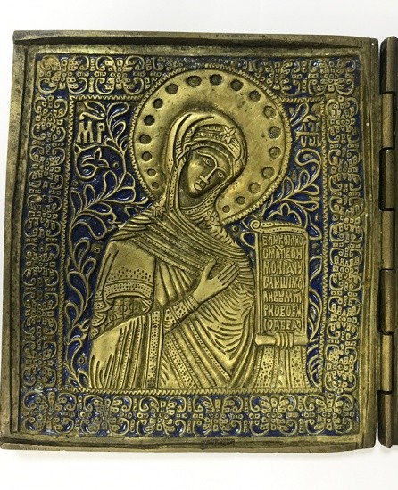 f_catalog_content_5840_3 Складень трехстворчатый с изображением Деисусного Чина. Москва. Россия, XIX в.