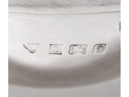 7_m Икорница со вставкой из кобальтового стекла. Мастерская Garrard & Co Ltd. Англия Бирмингем 1978 г.