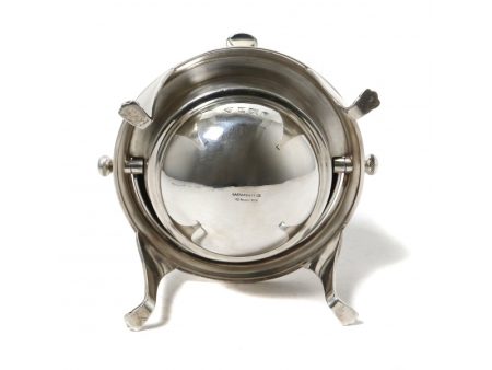 9 1_m Икорница со вставкой из кобальтового стекла. Мастерская Garrard & Co Ltd. Англия Бирмингем 1978 г.