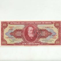 Бразилия 100 крузейро 1953 г. (10 сентаво 1966 г.)