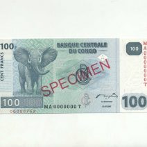 Конго 100 франков 2007 г. Образец