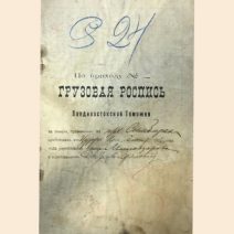 Грузовая роспись Владивостокской таможни 1916 г. на товары привезенные на п/х Симбирск