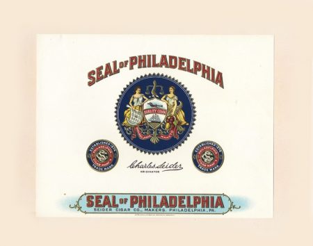 Этикетка от коробки для сигар «Seal of Philadelphia». США, Филадельфия, начало XX в.