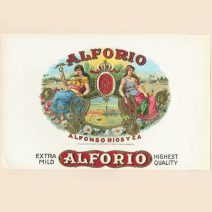 Этикетка от коробки для сигар «Alforio». США, Чикаго, начало XX в.