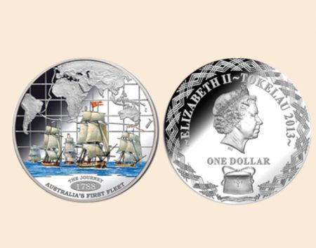 f_catalog_content_518_1-2 Токелау 1 доллар 2013 г. Первый флот Австралии. Путешествие.