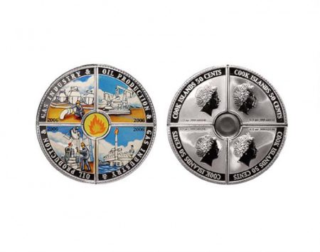 f_catalog_content_6789_1-2 Острова Кука 2 доллара 2006 г. Нефть и Газ. Монета-пазлы (набор 4 монеты по 50 центов)