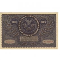 Польша 1000 марок 1919 г. I серия GG № 268060. Польская республика