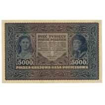 Польша 5000 марок 1920 г. III серия Н № 774831. Польская республика