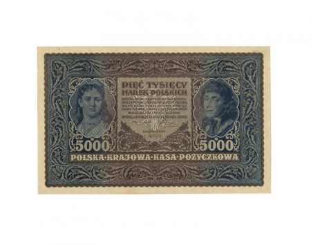 Польша 5000 марок 1920 г. III серия Н № 774831. Польская республика