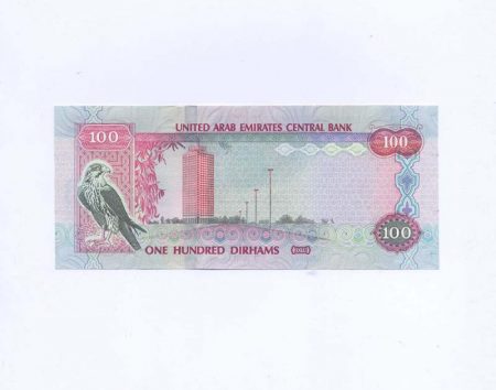 f_catalog_content_7887_2 Объединенные Арабские Эмираты 100 дирхам 2018 г. Крепость аль-Фахиди / Торговый центр. Сокол Балобан