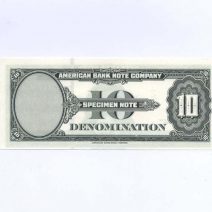 США. Компания American Bank Note Company. Тестовая банкнота 10 denomination 1929 г.