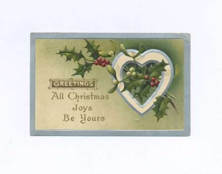 Рождественская открытка «Greetings «All Christmas Joys Be Yours». Германия до 1914 г.