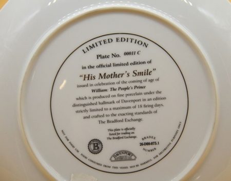 f_catalog_content_5254_3 Тарелка из серии «Уильям: народный принц». Англия 2001 г.