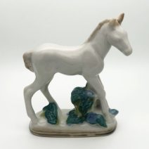 Жеребенок белый. Гжель. СССР 1960-е гг.