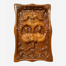 Изразец печной (глазурованный). Выполнен на венчание Императорской семьи в 1896 г. в Москве