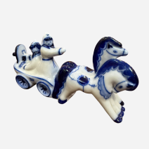 Тачанка. Гжель. СССР 1960-е гг.