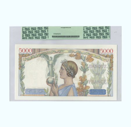 Франция 5000 франков 1939 г. Слаб PCGS 66PPQ