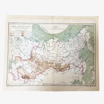 Карта Азиатской России. Густота населения. Изд. Брокгаузъ-Ефронъ. А. Ильина, СПб. Российская Империя 1899 г.