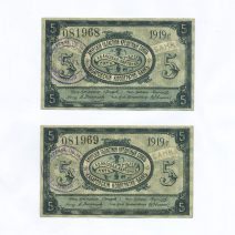 Хабаровск Амурский. Кредитный союз. 5 рублей 1919 г. Набор 2 шт.