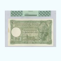 Бельгия 1000 франков 1943 г. Слаб PCGC 64.