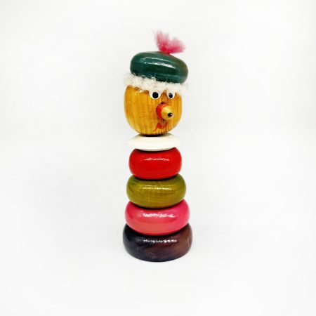 Игрушка Клоун (пирамидка деревянная). СССР 1970-1990 гг.