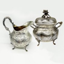 Сахарница с крышкой и молочник. Мастерская Hultman A/B J L. Щвеция, Стокгольм 1952 г.