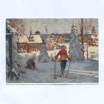 Лыжники. Худ. Дроздов И.Г. СССР