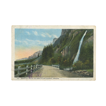 США. 313. Horstale Falls, Columbia River Highway, Oregon. Изд. Curt Teich & Co.