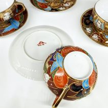 Чайная пара (Чашка с блюдцем) "Самураи" с литофанией. Япония, ХХ в.