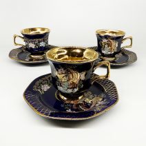 Кофейная пара "Райские птицы". Limoge, Франция 1950 гг.