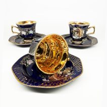 Кофейная пара "Райские птицы". Limoge, Франция 1950 гг.