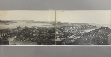 ин 1620 (1) Панорама из 6 оригинальных открыток "Общий вид г. Владивосток". С высоты птичьего полета. Изд. Япония до 1920 г.