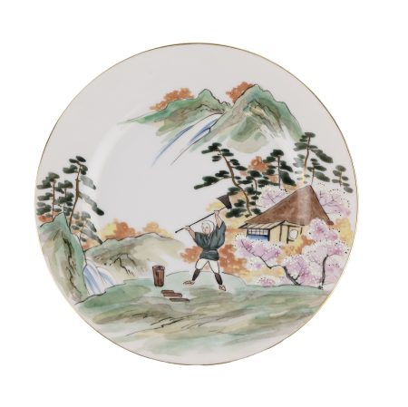 ф 1842-3 Чайное трио "Дровосек". Литофания с портретом гейши. Япония 1965-е гг.