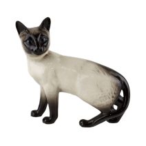 Англия. Сиамская кошка стоит. Beswick (Бесвик), Великобритания 1975-е гг.