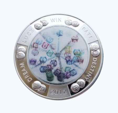Ниуэ 2 доллара 2012 г. Шарики лото на удачу. Голограмма. "Lotto Balls". Королева Елизавета II