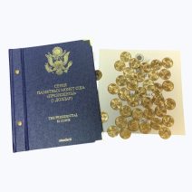 Набор 40 монет: 1 доллар "Президенты США" в альбоме. Сертификат. США 2013 г.