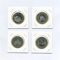 Набор 4 памятных медалей (жетонов). Санкт-Петербург. РФ с 1991. Биметалл