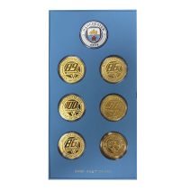 Набор памятных жетонов 6 шт. Десять лет и шесть чемпионатов "Manchester City". Китай, Jian Nan Chun 2023 г. Сертификат