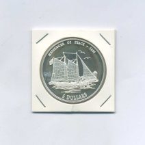 Ниуэ 5 долларов 2000 г. Посланники мира 1839. Парусник