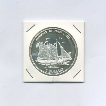 Ниуэ 5 долларов 2000 г. Посланники мира 1839. Парусник