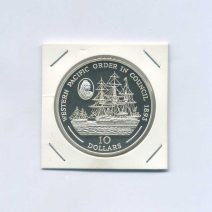 Соломоновы острова 10 долларов 1993 г. 100 Years as British Protectorate. Корабль