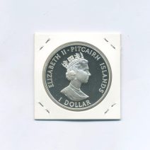Острова Питкэрн 1 доллар 1989 г. 200 лет HMAV Bounty. Парусник