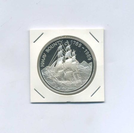 Острова Питкэрн 1 доллар 1989 г. 200 лет HMAV Bounty. Парусник