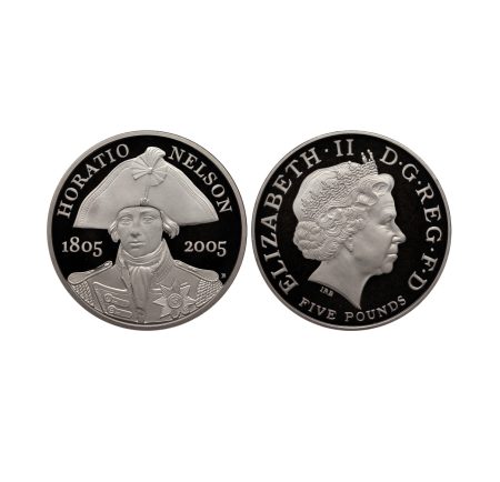 Великобритания 5 фунтов 2005 г. 200 лет со дня смерти Горацио Нельсона. Великобритания, Ллантризант