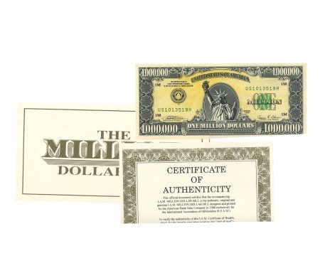 б 1629 (4) 1000000 (1 миллион) долларов 1988 г. США. Компания American Bank Note Company. Сертификат. Конверт