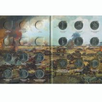 Набор 15 монет. 5 и 10 рублей 2014 г. Памятные монеты России. 70-летие Победы Великой Отечественной войне