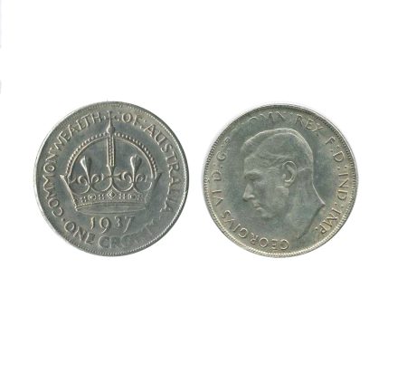 Имитация монеты Австралия 1 крона 1937-1938 гг. Король Георг VI. 