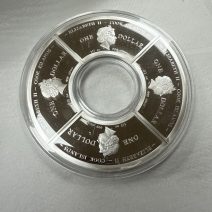 Острова Кука. Набор 4 монеты 1 доллар 2012 г. Год Дракона. Серебро 999 пр, цветная эмаль