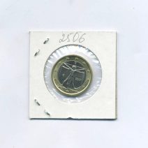Италия 1 евро 2007 г. Витрувианский человек (Homo vitruviano) - Леонардо да Винчи. Монетный двор Рим