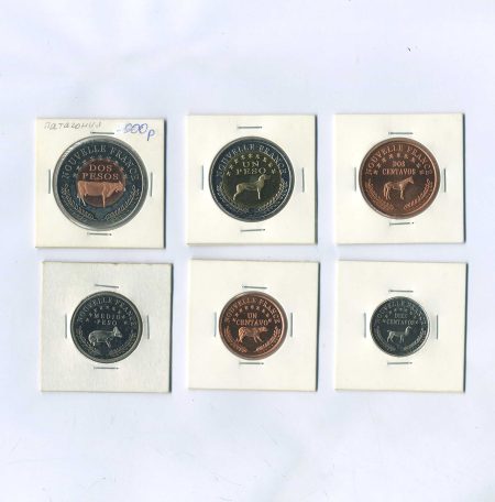 Набор 6 монетовидных жетонов. Чили. Королевство Араукания и Патагония (Новая Франция) 2013 г.